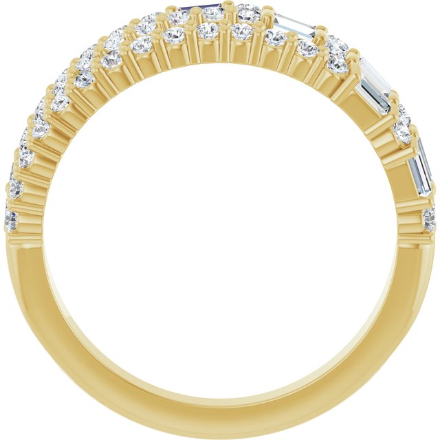 14K Yellow 7/8 CTW Diamond Stacked Ring